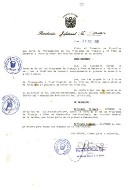 Resolución Jefatural N° 154-1993/AGN/J