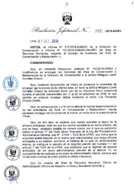 Resolución Jefatural N° 219-2018-AGN/J