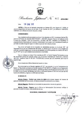 Resolución Jefatural N° 011-2012-AGN/J