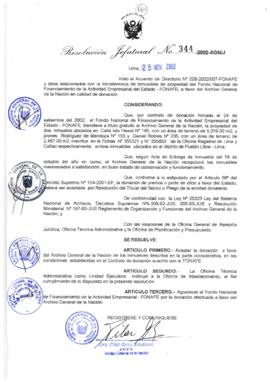 Resolución Jefatural N° 344-2002/AGN/J
