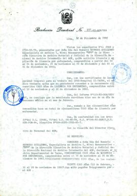 Resolución Directoral N° 037-92-AGN/OGA