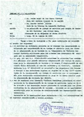 INFORME 144-91-AGN/OAJ