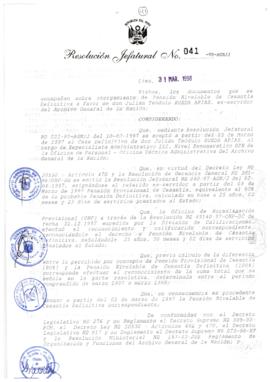 Resolución Jefatural N° 041-1998/AGN/J
