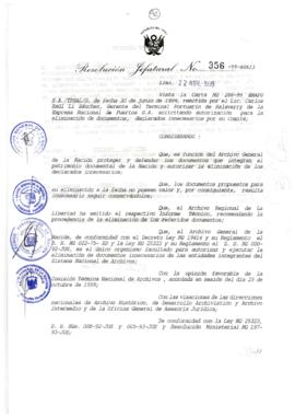 Resolución Jefatural N° 356-1999/AGN/J