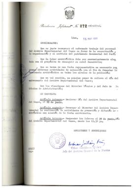 Resolución Jefatural N° 072-1986/AGN/J