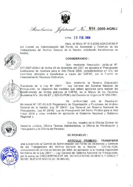 Resolución Jefatural N° 086-2008-AGN/J