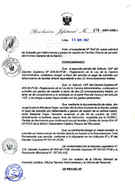 Resolución Jefatural N° 470-2007-AGN/J