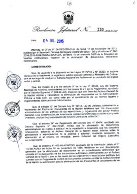 Resolución Jefatural N° 130-2016-AGN/J