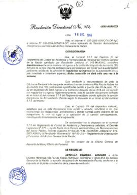 Resolución Directoral N° 72-2005-AGN/OTA