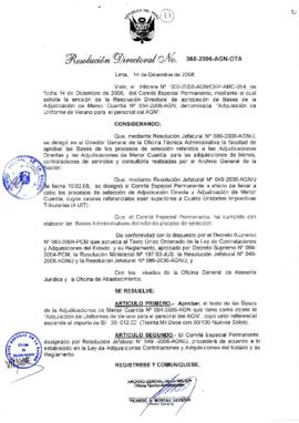 Resolución Directoral N° 068-2006-AGN/OTA