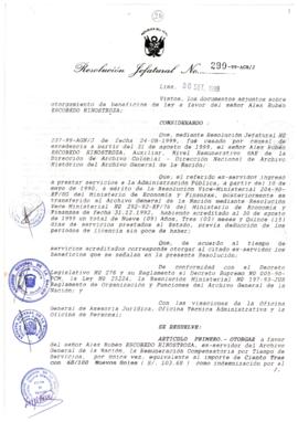 Resolución Jefatural N° 290-1999/AGN/J
