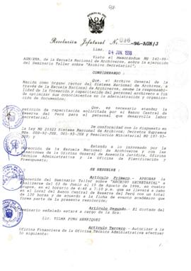 Resolución Jefatural N° 096-1996/AGN/J