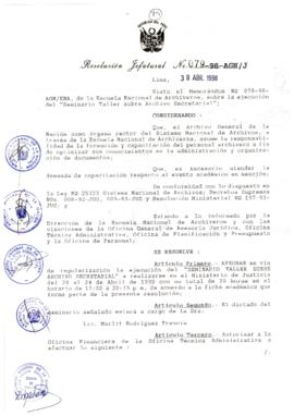 Resolución Jefatural N° 079-1998/AGN/J