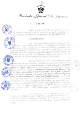 Resolución Jefatural N° 061-2000/AGN/J