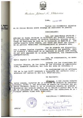 Resolución Jefatural N° 164-1986/AGN/J
