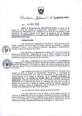 Resolución Jefatural N° 248-2015-AGN/J