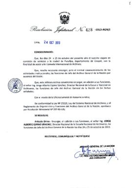 Resolución Jefatural N° 428-2013-AGN/J