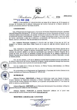 Resolución Jefatural N° 035-2018-AGN/J