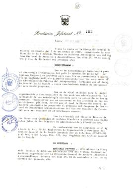 Resolución Jefatural N° 193-1988/AGN/J