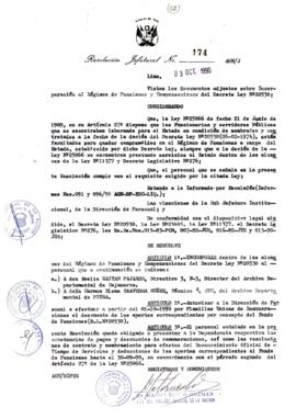 Resolución Jefatural N° 174-1990/AGN/J
