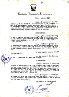 Resolución Directoral N° 31-86-AGN/OA