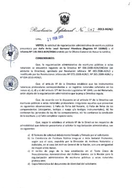 Resolución Jefatural N° 087-2013-AGN/J