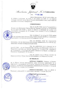 Resolución Jefatural N° 348-2005-AGN/J