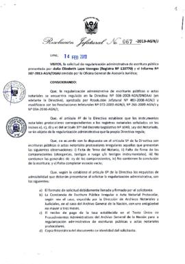 Resolución Jefatural N° 067-2013-AGN/J
