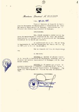 Resolución Directoral N° 37-87-AGN-OA