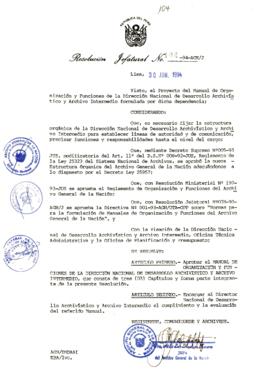 Resolución Jefatural N° 104-1994/AGN/J