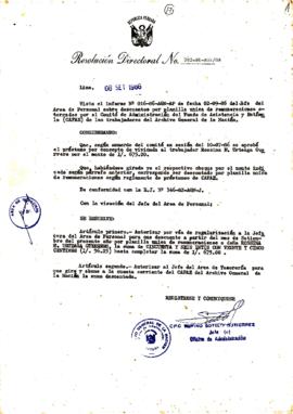 Resolución Directoral N° 82-86-AGN/OA
