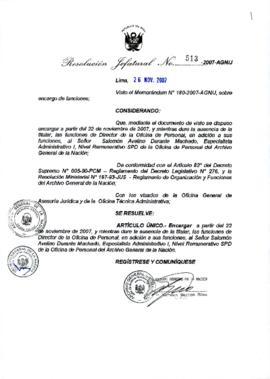 Resolución Jefatural N° 513-2007-AGN/J