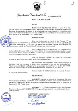 Resolución Directoral N° 027-2005-AGN/OTA