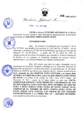 Resolución Jefatural N° 168-2005-AGN/J