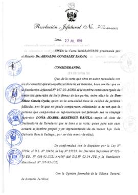 Resolución Jefatural N° 201-1999/AGN/J