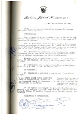Resolución Jefatural N° 031-1982/AGN/J