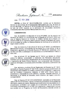 Resolución Jefatural N° 288-2018-AGN/J