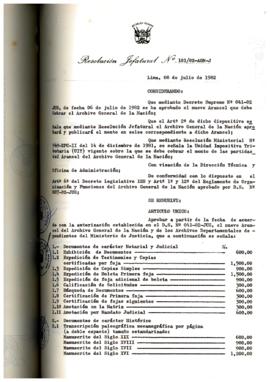 Resolución Jefatural N° 101-1982/AGN/J