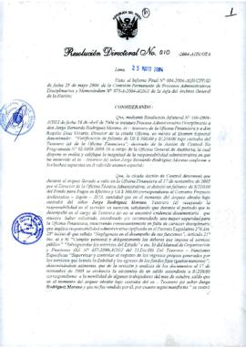 Resolución Directoral N° 010-2004-AGN/OTA