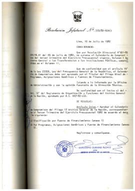 Resolución Jefatural N° 110-1982/AGN/J