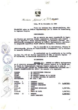 Resolución Jefatural N° 254-1990/AGN/J