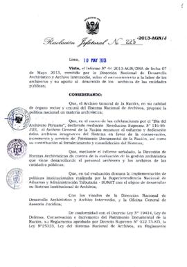 Resolución Jefatural N° 225-2013-AGN/J