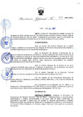 Resolución Jefatural N° 272-2007-AGN/J