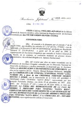 Resolución Jefatural N° 058-2003-AGN/J
