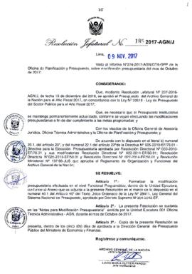 Resolución Jefatural N° 185-2017-AGN/J