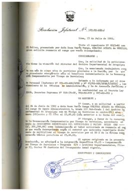 Resolución Jefatural N° 109-1982/AGN/J