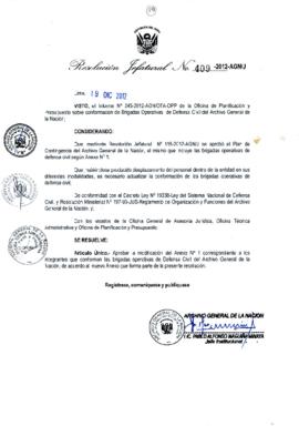 Resolución Jefatural N° 409-2012-AGN/J
