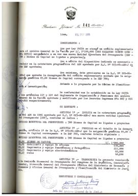 Resolución Jefatural N° 141-1986/AGN/J