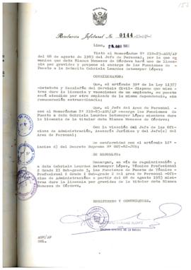 Resolución Jefatural N° 144-1983/AGN/J
