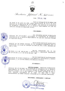Resolución Jefatural N° 117-1998/AGN/J